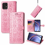 Bella custodia in pelle a vibrazione orizzontale con motivo a rilievo di gatto e cane, con supporto e fessure per carte e portafoglio e chiusura a cartone animato e cordino, For ZTE Nubia Z30 Pro, For Huawei Maimang 10 SE