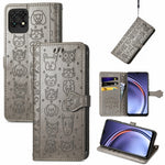 Bella custodia in pelle a vibrazione orizzontale con motivo a rilievo di gatto e cane, con supporto e fessure per carte e portafoglio e chiusura a cartone animato e cordino, For ZTE Nubia Z30 Pro, For Huawei Maimang 10 SE