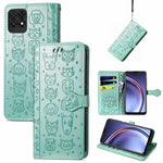 Bella custodia in pelle a vibrazione orizzontale con motivo a rilievo di gatto e cane, con supporto e fessure per carte e portafoglio e chiusura a cartone animato e cordino, For ZTE Nubia Z30 Pro, For Huawei Maimang 10 SE