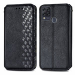 Custodia in pelle PU magnetica a vibrazione orizzontale pressata a griglia cubica con supporto, slot per carte e portafoglio, For Infinix Hot 10T, For Infinix Note 10 Pro, For Infinix Smart 5