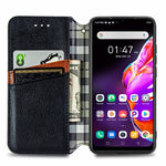 Custodia in pelle PU magnetica a vibrazione orizzontale pressata a griglia cubica con supporto, slot per carte e portafoglio, For Infinix Hot 10T, For Infinix Note 10 Pro, For Infinix Smart 5