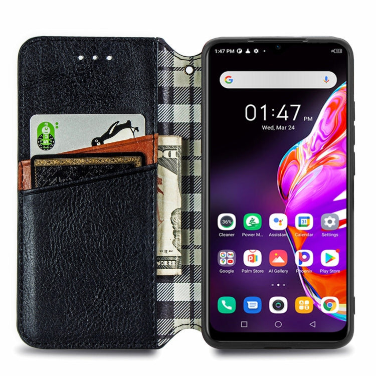 Custodia in pelle PU magnetica a vibrazione orizzontale pressata a griglia cubica con supporto, slot per carte e portafoglio, For Infinix Hot 10T, For Infinix Note 10 Pro, For Infinix Smart 5