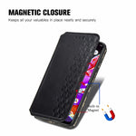 Custodia in pelle PU magnetica a vibrazione orizzontale pressata a griglia cubica con supporto, slot per carte e portafoglio, For Infinix Hot 10T, For Infinix Note 10 Pro, For Infinix Smart 5