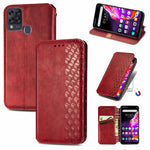 Custodia in pelle PU magnetica a vibrazione orizzontale pressata a griglia cubica con supporto, slot per carte e portafoglio, For Infinix Hot 10T, For Infinix Note 10 Pro, For Infinix Smart 5