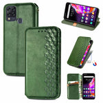 Custodia in pelle PU magnetica a vibrazione orizzontale pressata a griglia cubica con supporto, slot per carte e portafoglio, For Infinix Hot 10T, For Infinix Note 10 Pro, For Infinix Smart 5