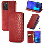 Custodia in pelle PU magnetica a vibrazione orizzontale pressata a griglia cubica con supporto, slot per carte e portafoglio, For Infinix Hot 10T, For Infinix Note 10 Pro, For Infinix Smart 5
