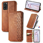 Custodia in pelle PU magnetica a vibrazione orizzontale pressata a griglia cubica con supporto, slot per carte e portafoglio, For Blackview A100, For OUKITEL C21 Pro, For OPPO Realme GT Master, For vivo S7