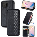 Custodia in pelle PU magnetica a vibrazione orizzontale pressata a griglia cubica con supporto, slot per carte e portafoglio, For Blackview A100, For OUKITEL C21 Pro, For OPPO Realme GT Master, For vivo S7