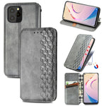 Custodia in pelle PU magnetica a vibrazione orizzontale pressata a griglia cubica con supporto, slot per carte e portafoglio, For Blackview A100, For OUKITEL C21 Pro, For OPPO Realme GT Master, For vivo S7