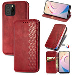 Custodia in pelle PU magnetica a vibrazione orizzontale pressata a griglia cubica con supporto, slot per carte e portafoglio, For Blackview A100, For OUKITEL C21 Pro, For OPPO Realme GT Master, For vivo S7