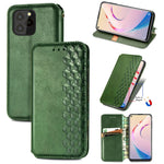 Custodia in pelle PU magnetica a vibrazione orizzontale pressata a griglia cubica con supporto, slot per carte e portafoglio, For Blackview A100, For OUKITEL C21 Pro, For OPPO Realme GT Master, For vivo S7