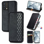 Custodia in pelle PU magnetica a vibrazione orizzontale pressata a griglia cubica con supporto, slot per carte e portafoglio, For Blackview A100, For OUKITEL C21 Pro, For OPPO Realme GT Master, For vivo S7
