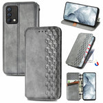 Custodia in pelle PU magnetica a vibrazione orizzontale pressata a griglia cubica con supporto, slot per carte e portafoglio, For Blackview A100, For OUKITEL C21 Pro, For OPPO Realme GT Master, For vivo S7