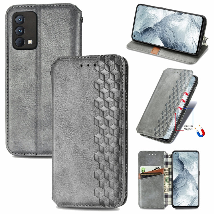 Custodia in pelle PU magnetica a vibrazione orizzontale pressata a griglia cubica con supporto, slot per carte e portafoglio, For Blackview A100, For OUKITEL C21 Pro, For OPPO Realme GT Master, For vivo S7