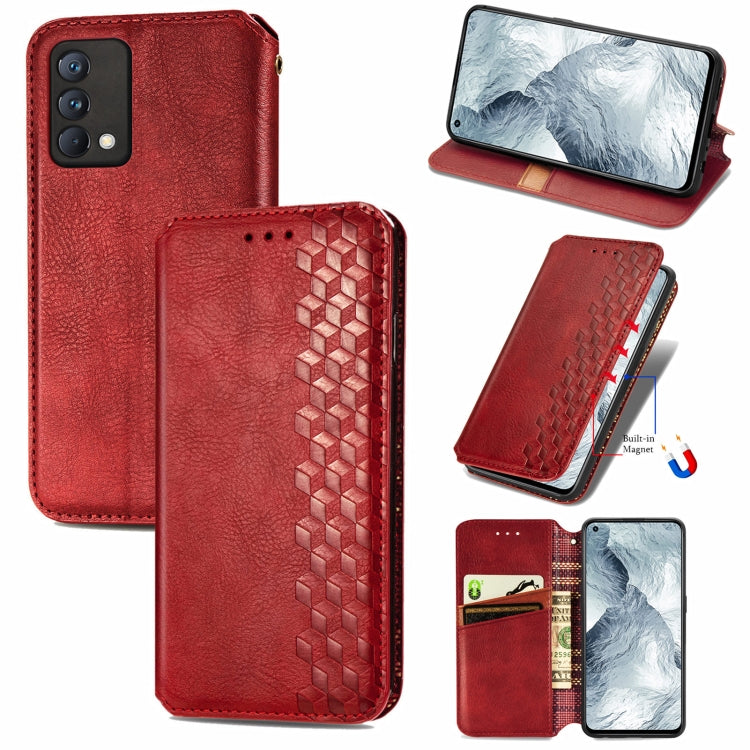 Custodia in pelle PU magnetica a vibrazione orizzontale pressata a griglia cubica con supporto, slot per carte e portafoglio, For Blackview A100, For OUKITEL C21 Pro, For OPPO Realme GT Master, For vivo S7
