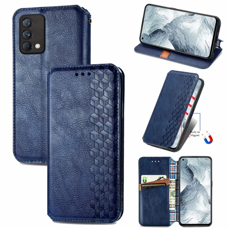 Custodia in pelle PU magnetica a vibrazione orizzontale pressata a griglia cubica con supporto, slot per carte e portafoglio, For Blackview A100, For OUKITEL C21 Pro, For OPPO Realme GT Master, For vivo S7