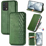 Custodia in pelle PU magnetica a vibrazione orizzontale pressata a griglia cubica con supporto, slot per carte e portafoglio, For Blackview A100, For OUKITEL C21 Pro, For OPPO Realme GT Master, For vivo S7