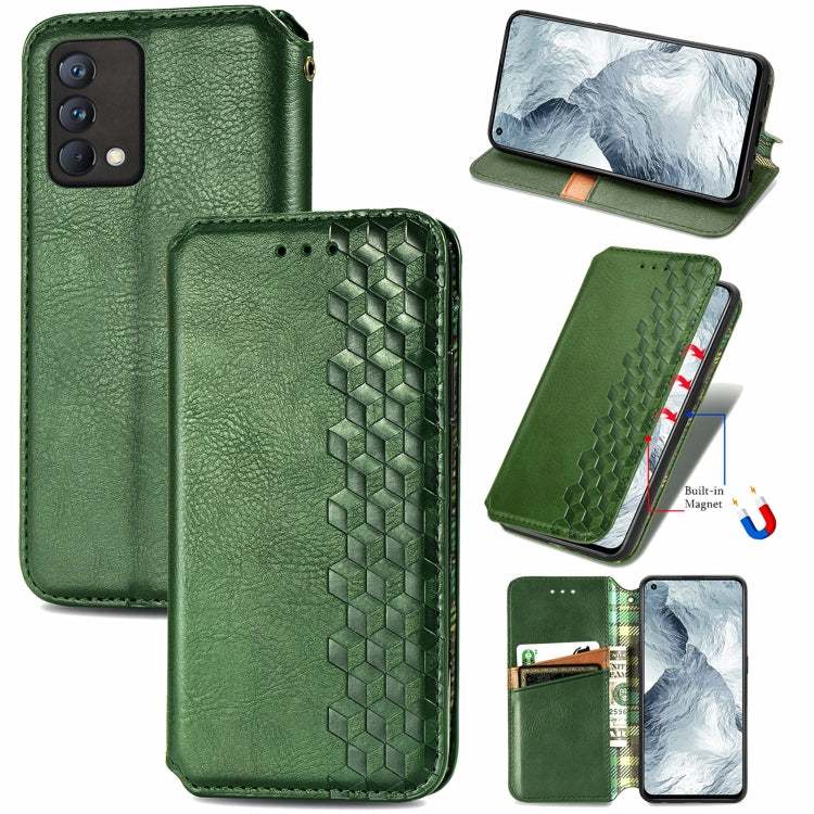Custodia in pelle PU magnetica a vibrazione orizzontale pressata a griglia cubica con supporto, slot per carte e portafoglio, For Blackview A100, For OUKITEL C21 Pro, For OPPO Realme GT Master, For vivo S7