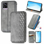 Custodia in pelle PU magnetica a vibrazione orizzontale pressata a griglia cubica con supporto, slot per carte e portafoglio, For Blackview A100, For OUKITEL C21 Pro, For OPPO Realme GT Master, For vivo S7