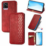 Custodia in pelle PU magnetica a vibrazione orizzontale pressata a griglia cubica con supporto, slot per carte e portafoglio, For Blackview A100, For OUKITEL C21 Pro, For OPPO Realme GT Master, For vivo S7