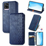 Custodia in pelle PU magnetica a vibrazione orizzontale pressata a griglia cubica con supporto, slot per carte e portafoglio, For Blackview A100, For OUKITEL C21 Pro, For OPPO Realme GT Master, For vivo S7