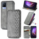 Custodia in pelle PU magnetica a vibrazione orizzontale pressata a griglia cubica con supporto, slot per carte e portafoglio, For vivo V21, For ZTE Axon 30 5G, For ZTE nubia Z30 Pro, For Alcatel 1S 2021