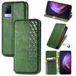 Custodia in pelle PU magnetica a vibrazione orizzontale pressata a griglia cubica con supporto, slot per carte e portafoglio, For vivo V21, For ZTE Axon 30 5G, For ZTE nubia Z30 Pro, For Alcatel 1S 2021