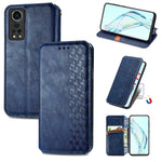 Custodia in pelle PU magnetica a vibrazione orizzontale pressata a griglia cubica con supporto, slot per carte e portafoglio, For vivo V21, For ZTE Axon 30 5G, For ZTE nubia Z30 Pro, For Alcatel 1S 2021