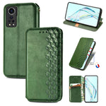 Custodia in pelle PU magnetica a vibrazione orizzontale pressata a griglia cubica con supporto, slot per carte e portafoglio, For vivo V21, For ZTE Axon 30 5G, For ZTE nubia Z30 Pro, For Alcatel 1S 2021