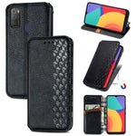 Custodia in pelle PU magnetica a vibrazione orizzontale pressata a griglia cubica con supporto, slot per carte e portafoglio, For vivo V21, For ZTE Axon 30 5G, For ZTE nubia Z30 Pro, For Alcatel 1S 2021