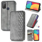 Custodia in pelle PU magnetica a vibrazione orizzontale pressata a griglia cubica con supporto, slot per carte e portafoglio, For vivo V21, For ZTE Axon 30 5G, For ZTE nubia Z30 Pro, For Alcatel 1S 2021