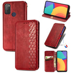 Custodia in pelle PU magnetica a vibrazione orizzontale pressata a griglia cubica con supporto, slot per carte e portafoglio, For vivo V21, For ZTE Axon 30 5G, For ZTE nubia Z30 Pro, For Alcatel 1S 2021