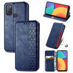 Custodia in pelle PU magnetica a vibrazione orizzontale pressata a griglia cubica con supporto, slot per carte e portafoglio, For vivo V21, For ZTE Axon 30 5G, For ZTE nubia Z30 Pro, For Alcatel 1S 2021