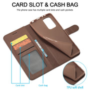 LC.IMEEKE Custodia in pelle a vibrazione orizzontale con struttura in vitello con supporto, slot per schede e portafoglio, For Xiaomi Redmi 10