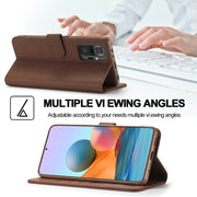 LC.IMEEKE Custodia in pelle a vibrazione orizzontale con struttura in vitello con supporto, slot per schede e portafoglio, For Xiaomi Redmi 10