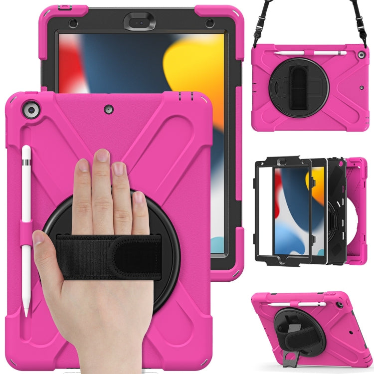 Custodia protettiva in silicone + PC con supporto e tracolla, For iPad 10.2 2021 / 2020 / 2019
