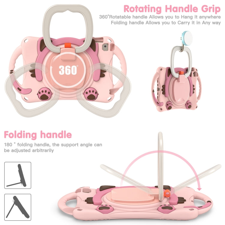 Custodia protettiva in EVA antiurto per bambini Cute Cat King con supporto, tracolla e maniglia, For iPad mini 2019 / 4 / 3 / 2 / 1