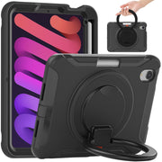 Custodia protettiva antiurto in TPU + PC con supporto per impugnatura pieghevole con rotazione a 360 gradi e slot per penna, For iPad mini 6 / mini 2024