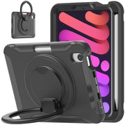 Custodia protettiva antiurto in TPU + PC con supporto per impugnatura pieghevole con rotazione a 360 gradi e slot per penna, For iPad mini 6 / mini 2024