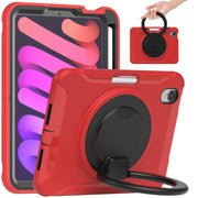 Custodia protettiva antiurto in TPU + PC con supporto per impugnatura pieghevole con rotazione a 360 gradi e slot per penna, For iPad mini 6 / mini 2024