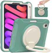 Custodia protettiva antiurto in TPU + PC con supporto per impugnatura pieghevole con rotazione a 360 gradi e slot per penna, For iPad mini 6 / mini 2024