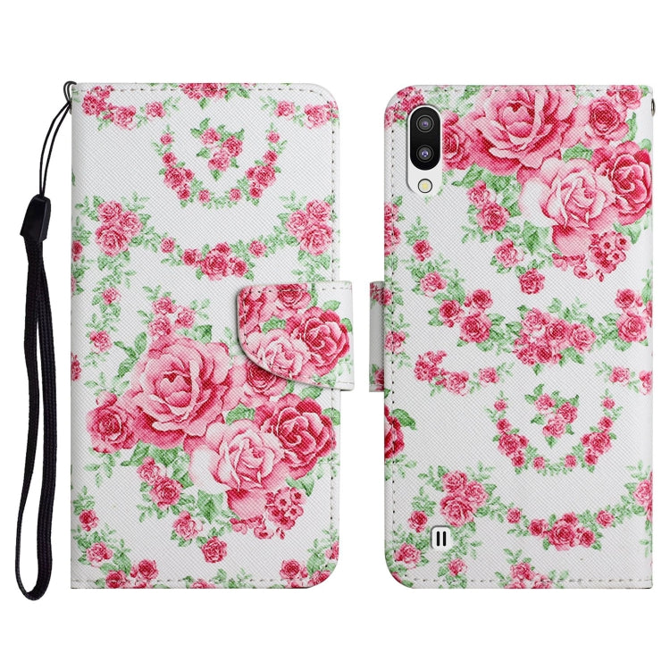 Custodia in pelle flip orizzontale con motivo dipinto con supporto, slot per schede e portafoglio, For Samsung Galaxy A01