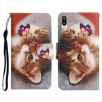 Custodia in pelle flip orizzontale con motivo dipinto con supporto, slot per schede e portafoglio, For Samsung Galaxy A01