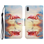 Custodia in pelle flip orizzontale con motivo dipinto con supporto, slot per schede e portafoglio, For Samsung Galaxy A01