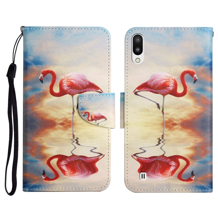 Custodia in pelle flip orizzontale con motivo dipinto con supporto, slot per schede e portafoglio, For Samsung Galaxy A01