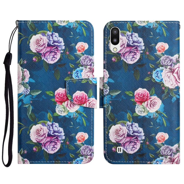 Custodia in pelle flip orizzontale con motivo dipinto con supporto, slot per schede e portafoglio, For Samsung Galaxy A01