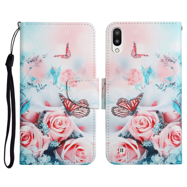 Custodia in pelle flip orizzontale con motivo dipinto con supporto, slot per schede e portafoglio, For Samsung Galaxy A01