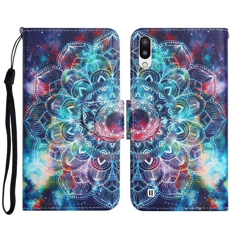 Custodia in pelle flip orizzontale con motivo dipinto con supporto, slot per schede e portafoglio, For Samsung Galaxy A01