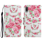 Custodia in pelle flip orizzontale con motivo dipinto con supporto, slot per schede e portafoglio, For Samsung Galaxy A02