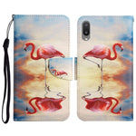 Custodia in pelle flip orizzontale con motivo dipinto con supporto, slot per schede e portafoglio, For Samsung Galaxy A02